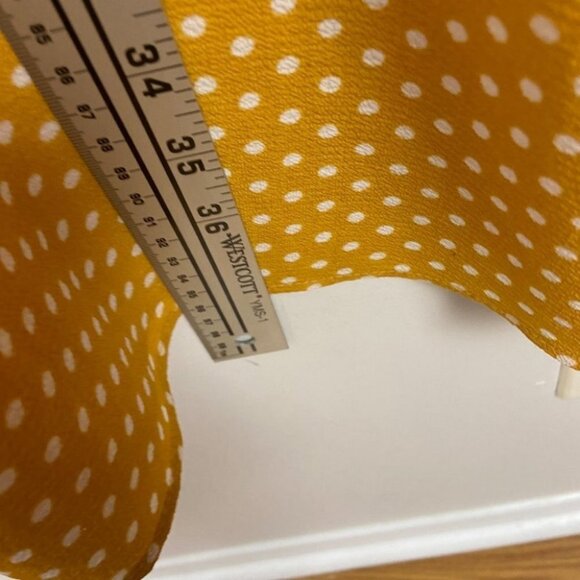 Como Vintage Bohemian Mustard Yellow Polka Dot Summer Dress Size XL Sundress - Picture 15 of 16